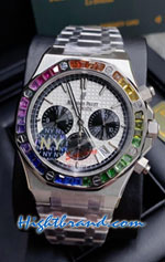 Audemars Piguet Royal Oak Rainbow Diamond White Dial 42mm Replica Watch 11