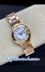 Cartier De Ballon Gold Casing Ladies 28MM Swiss V6 Replica Watch 01