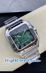 Cartier Santos De Green Dial 40mm Swiss BV Replica Watch 05