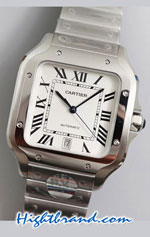 Cartier Santos De White Dial 40mm Swiss BV Replica Watch 01