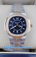 Patek Ladies Diamond 2K Black Dial Circle 32mm Replica Watch 10