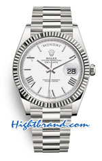 Rolex Day Date White Dial 40MM Swiss Replica Watch 05