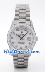 Rolex Replica Day Date Silver - Diamond 6