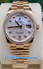 Rolex Day Date Rose Gold White Dial 36mm Replica Watch 20