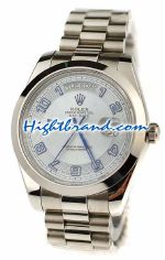 Rolex Replica Day Date Silver Swiss Watch 18