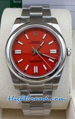 Rolex Oyster Perpetual Red Dial 41mm Replica Watch 02
