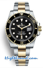Rolex Submariner Two Tone Black Dial Swiss Edition Replica Watch 2