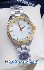Tag Heuer Two Tone Diamond White Dial Ladies 33mm Replica Watch 06
