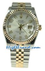 Rolex Replica Datejust Two Tone Swiss Watch 33