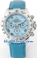 Rolex Replica Daytona Blue Leather Mens Watch 3