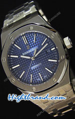 Audemars Piguet Royal Oak Blue Dial Steel Strap Swiss Watch 25