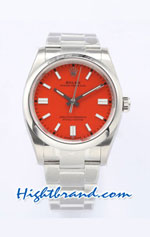 Rolex Oyster Perpetual 36MM Red Dial Swiss Replica Watch 04