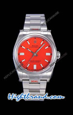 Rolex Oyster Perpetual 41MM Cal.3230 Red Dial Swiss Replica Watch 06