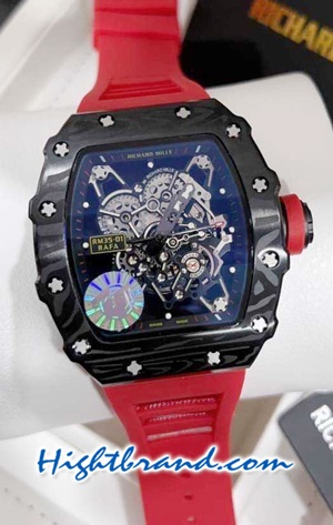 Richard Mille RM035-01 Rafael Red Rubber Replica Watch 04