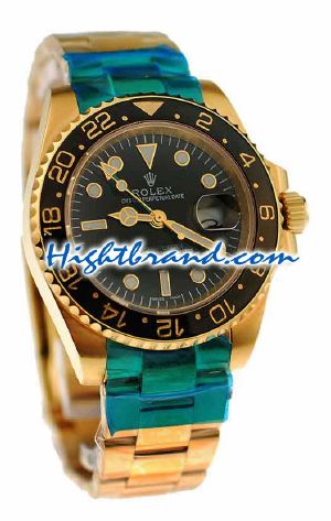 Rolex GMT Masters II Gold Replica Watch 09