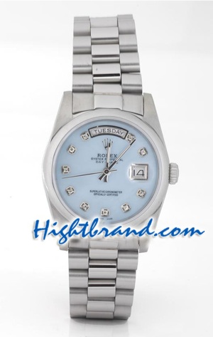 Rolex Replica Day Date Mother Of Pearl Blue Dial