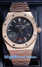 Audemars Piguet Rose Gold Black Dial 42mm Replica Watch 03