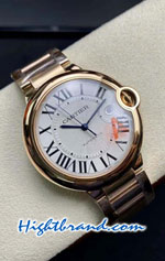 Cartier De Ballon Rose Gold Mens Casing 36MM Swiss V6 Replica Watch 04