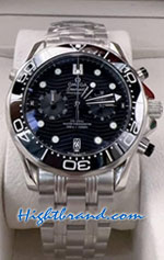 Omega Seamaster Chronograph Ceramic Black Dial 42mm Replica Watch 08