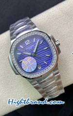 Patek Philippe Nautilus 7118-/1A-010 Blue Dial Ladies Swiss PF Replica Watch 02