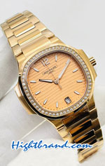 Patek Philippe Nautilus 7118/1200R-001 Gold Dial Ladies Swiss 3KF Replica Watch 04