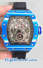 Richard Mille RM011-03 One Piece Black Forged Carbon Case Swiss Replica Watch 02