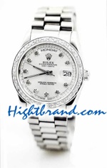Rolex Day Date Silver Swiss Watch 12