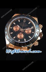 Rolex Daytona Everose Rose Gold Black Dial Swiss Watch 22