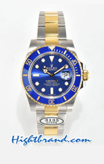 Rolex Submariner Two Tone Gold 3135 Blue Dial Swiss Clean Replica Watch 4
