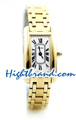 Cartier Tank Americaine Ladies Gold Watch 1