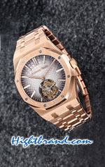 Audemars Piguet Royal Oak Flying Tourbillon Rose Gold Grey Dial 41mm Replica Watch 04