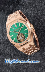 Audemars Piguet Royal Oak Flying Tourbillon Rose Gold Green Dial 41mm Replica Watch 05