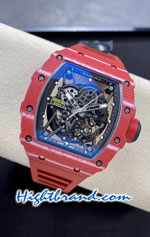 Richard Mille RM35-02 Rafael Nadal Forged Carbon Case Red Rubber Swiss Replica Watch 03