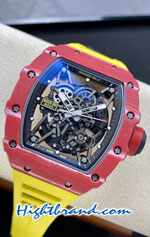 Richard Mille RM35-02 Rafael Nadal Forged Carbon Case Yellow Rubber Swiss Replica Watch 04
