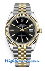 Rolex Datejust 41mm Two Tone Black Dial Swiss Replica Watch 14