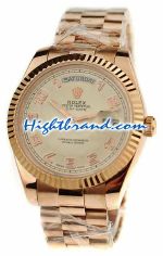 Rolex Replica Day Date Pink Gold Swiss Watch 4
