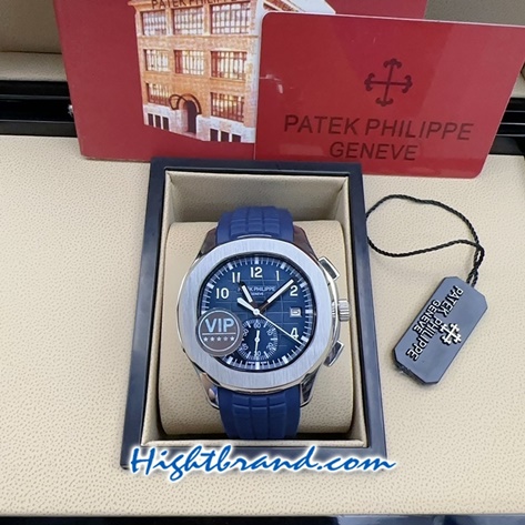 Patek Aquanaut Chronograph Blue Dial Rubble 40mm Replica Watch 02