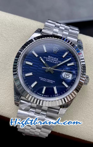 Rolex Datejust 41mm Blue Fluted Motif Dial 3235 VSF Swiss Replica Watch 02