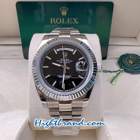 Rolex Day Date II Black Dial 41mm Replica Watch 08
